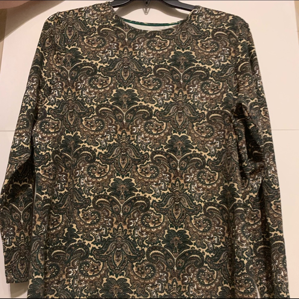 Green paisley women’s blouse